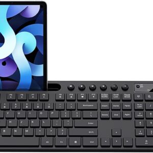 Wireless Keyboard and Mouse Combo, 2.4G Full Size Silent Keyboard with Fn Multimedia Keys for Office and Home, 3-Level DPI Adjustable Quiet Mouse for Windows,Mac OS Desktop/Laptop/PC(Avocado Green)